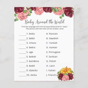 Papier Baby Around the world - Baby shower Game