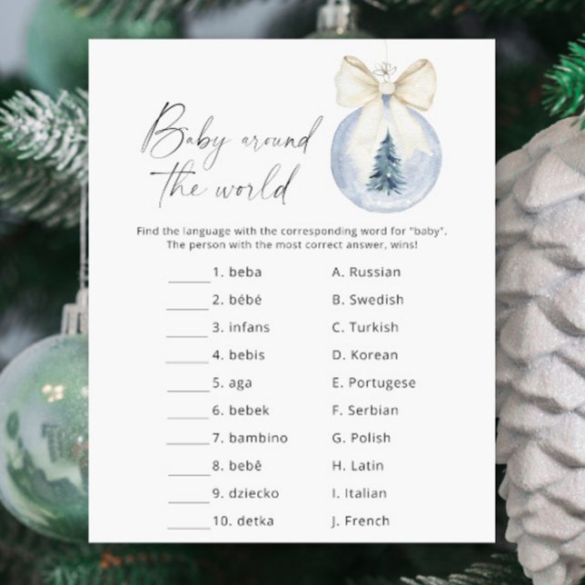 Papier Baby Around World - Jeu de Baby shower d'hiver (Créateur téléchargé)