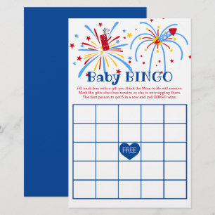 Papier Baby Bingo 4 juillet Baby shower patriotique