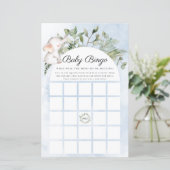 Papier Baby Bingo Elephant Garçon Blue Baby shower Jeu (Debout devant)