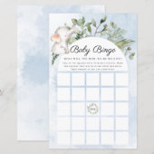 Papier Baby Bingo Elephant Garçon Blue Baby shower Jeu (Devant / Derrière)