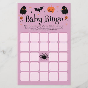 Papier Baby Bingo Halloween Baby Brewing Baby shower Jeu