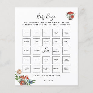 Papier Baby Bingo Jeu de Baby Shower Fée Enchantée