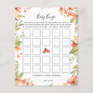 Papier Baby Bingo Jeu de Baby Shower Little Ladybug