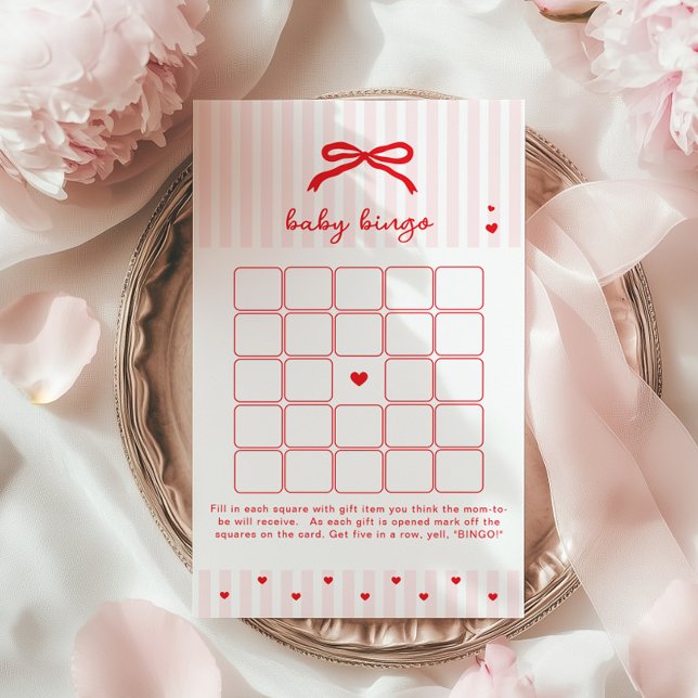 Papier Baby BIngo Sweetheart Red Bow Valentines game (Créateur téléchargé)