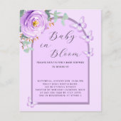 Papier Baby Bloom violet papillon Baby shower invitation (Devant)