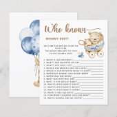 Papier Baby Boy baby shower devinez combien de nounours (Devant / Derrière)