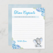 Papier Baby Boy Elephant 1er Anniversaire Heure Capsule C (Devant / Derrière)