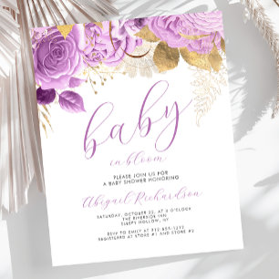 Papier Baby budget dans Bloom Lilac Floral Baby Shower