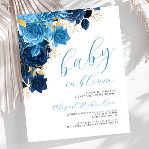 Papier Baby budget dans la floraison Fête bébé Fleur Bleu