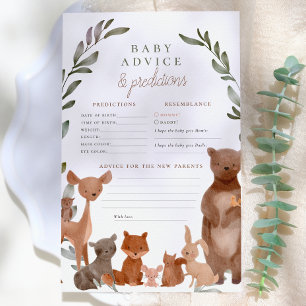 Papier Baby Conseils & Prédictions Baby Shower Forestière
