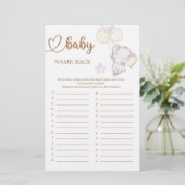 Papier Baby Elephant Baby shower Nom de la course Jeu (Debout devant)