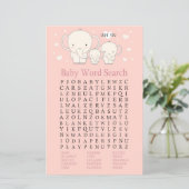 Papier Baby Elephant Baby shower Word Recherche Jeu (Debout devant)