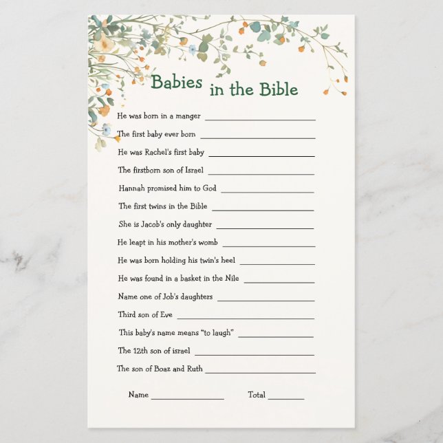 Papier Baby Elephant & Butterflies Baby in Bible Game (Devant)