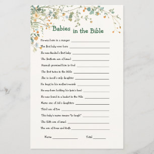 Papier Baby Elephant & Butterflies Baby in Bible Game