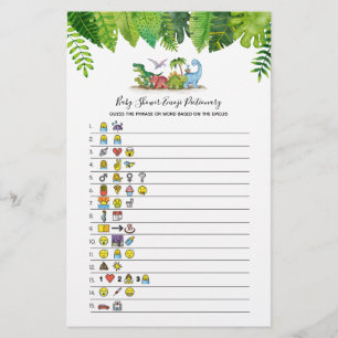 Papier Baby Emoji Dinosaur Baby shower Jeu