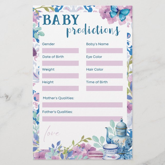 Papier Baby est en train de brasser Baby Predictions Jeux (Devant)
