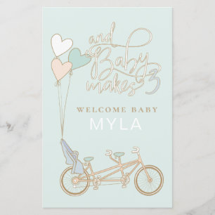 Papier Baby Fabrique trois tandem vélo avec siège bébé pe