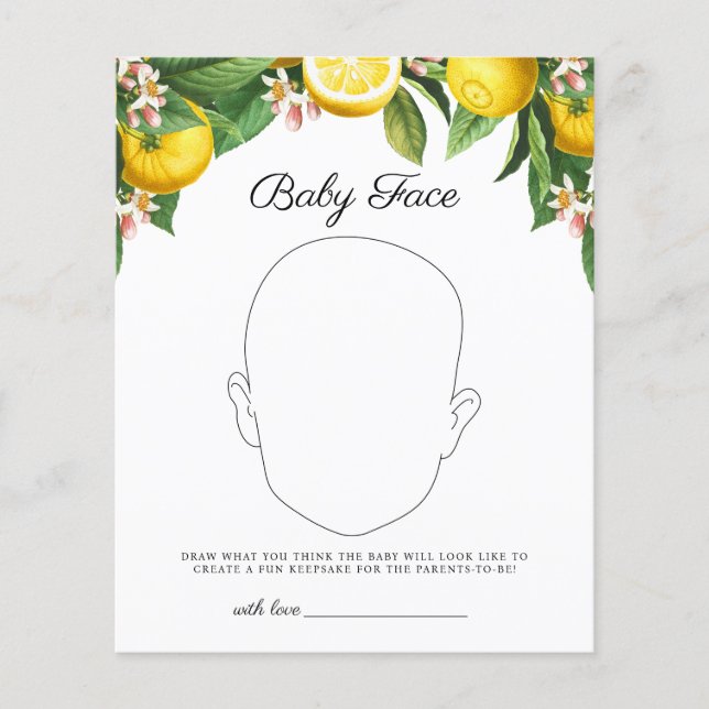 Papier Baby Face Citron Citrus Baby shower Jeu (Devant)