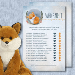 Papier Baby Fox Winter Qui L'A Dit Maman Papa Jeu