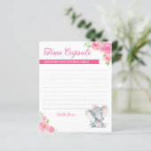 Papier Baby Girl Elephant 1er Anniversaire Heure Capsule (Debout devant)