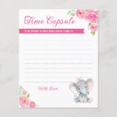 Papier Baby Girl Elephant 1er Anniversaire Heure Capsule (Devant)