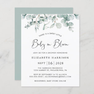 Papier Baby in Bloom Eucalyptus Budget Douche Invitation