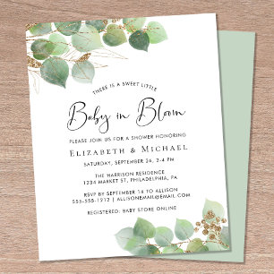 Papier Baby in Bloom Eucalyptus Couples Douche Invitation