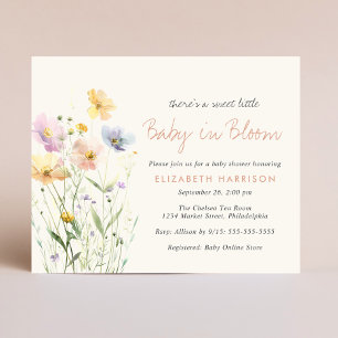 Papier Baby In Bloom Fleur sauvage Baby shower Invitation