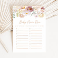 Baby in Bloom Florals Baby Name Race Game