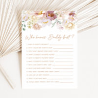 Baby in Bloom Florals Qui connaît Daddy Best Game