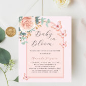 Papier Baby in Bloom rose papillon Baby shower arc