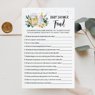Papier Baby Is Brewing Baby Shower Feud Jeu Rose