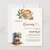 Papier Baby is Brewing coffee Baby Shower invitation (Devant)