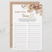 Papier Baby Item Jeu Baby in Bloom Baby shower (Devant / Derrière)