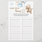 Papier Baby Item Jeu Teddy Bear Baby shower (Devant)