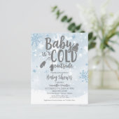 Papier Baby It's Cold Outside Baby shower Invitation (Debout devant)