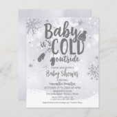 Papier Baby It's Cold Outside Baby shower Invitation (Devant / Derrière)