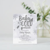Papier Baby It's Cold Outside Baby shower Invitation (Debout devant)