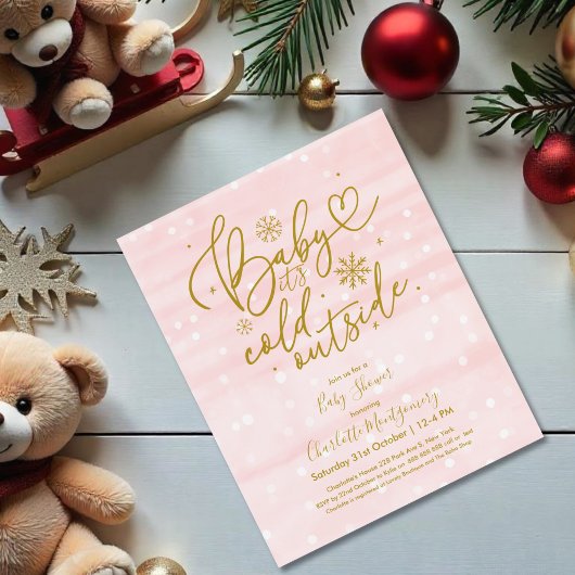 Papier Baby It's Cold Outside Baby shower Invitation