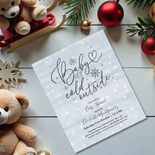 Papier Baby It's Cold Outside Baby shower Invitation