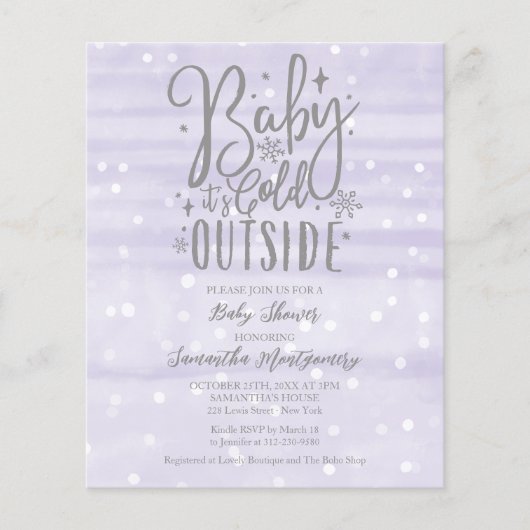 Papier Baby It's Cold Outside Baby shower Invitation (Devant)