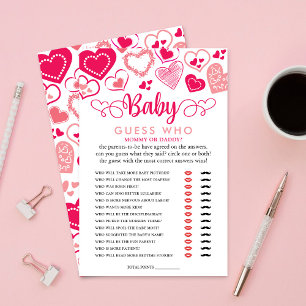 Papier "Baby Love" Saint Valentin Baby shower Devinez qui