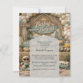 Papier Baby on Board retro beach Baby Shower invitation (Devant)