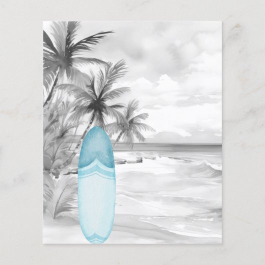 Papier Baby on Board surf board bleu garçon Baby shower r (Dos)