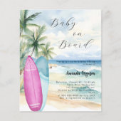 Papier Baby on Board surf board fille garçon plage Baby s (Devant)