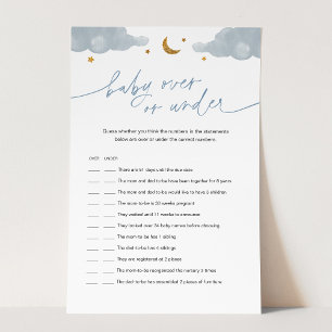 Papier Baby Over or Under Twinkle Star Baby shower Jeu