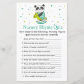Papier Baby Panda Nursery Rhyme Quiz jeu de baby shower (Devant)