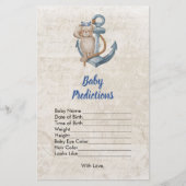 Papier Baby Predictions Ahoy C'est un garçon Thème nautiq (Devant)