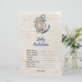 Papier Baby Predictions Ahoy C'est un garçon Thème nautiq (Debout devant)